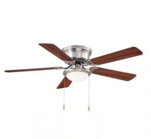 HUGGER 52 IN. LED INDOOR BRUSHED NICKEL CEILING FAN