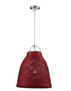 BASKETWEAVE 1-LIGHT 23 IN. RED INDOOR PENDANT