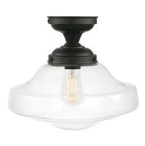 LUCERNE 1-LIGHT DARK BRONZE SEMI-FLUSH MOUNT