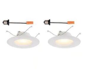 5 IN. AND 6 IN. WHITE INTEGRATED LED RECESSED CAN LIGHT TRIM, 2700K (2-PACK)