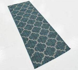 OUTDOOR TRELLIS TEAL 2' 0 X 6' 0 RUNNER RUG