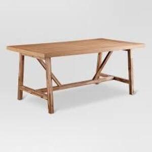 DESCRIPTION: (1) FARMHOUSE TRESLE TABLE BRAND/MODEL: WHEATON #249-04-2922 INFORMATION: ESPRESSO RETAIL$: $450.00 EA SIZE: IMAGES ARE FOR ILLUSTRATION