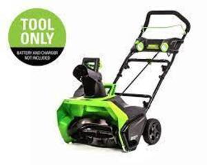 DESCRIPTION: (1) CORDLESS SNOW THROWER BRAND/MODEL: GREENWORKS PRO INFORMATION: TOOL ONLY RETAIL$: $269.99 EA SIZE: 20" QTY: 1