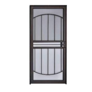 DESCRIPTION: 555 SERIES TUSCANY BLACK STEEL PREHUNG SECURITY DOOR BRAND/MODEL: GRISHAM SIZE: 32"X80" RETAIL$: $279.00 QTY: 1