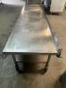 10' X 30" LOW BOY STAINLESS EQUIPMENT STAND. ON CASTERS - 3