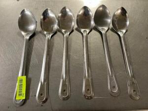 (6) STAINLESS SERVING SPOONS