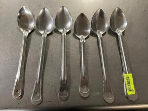 (6) STAINLESS SERVING SPOONS