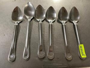 (6) STAINLESS SERVING SPOONS