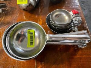 (8) ASSORTED SHORT HANDLE STAINLESS LADLES