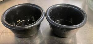 (36) BLACK PLASTIC SAUCE CUPS