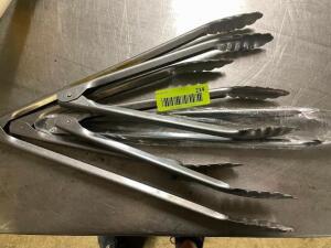 (5) STAINLESS TONGS