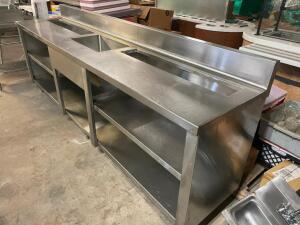 10' ALL STAINLESS BEVERAGE COUNTER W/ BACK SPLASH