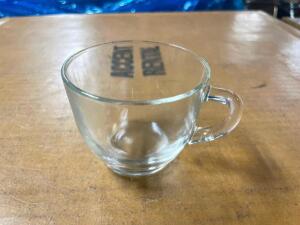 (36) CLEAR GLASS TEA MUGS