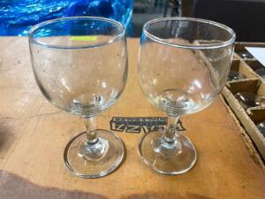 (36) GLASS GOBLETS