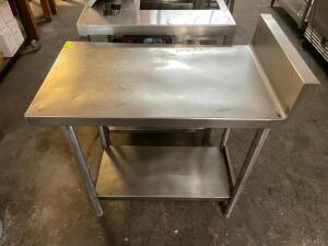 18" X 30" STAINLESS TABLE W/ 4" BACK SPLASH