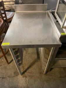 18" X 30" STAINLESS TABLE W/ 4" BACK SPLASH