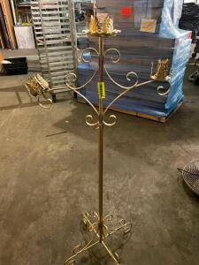 (2) TALL FLOOR CANDLE STANDS W/ BRASS FINISH