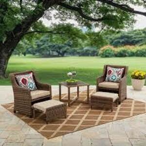 DESCRIPTION: (1) LEISURE SET BRAND/MODEL: BETTER HOMES AND GARDENS #BH18-092-099-23 INFORMATION: BEIGE RETAIL$: $299.00 EA SIZE: 5-PIECE, 2 CHAIRS, 1