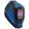 DESCRIPTION: (1) AUTO-DARKENING WELDING HELMET BRAND/MODEL: MILLER ELECTRIC #794C77 INFORMATION: BLACK WITH BLUE DESIGNS RETAIL$: $461.56 EA QTY: 1