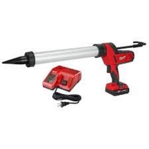 DESCRIPTION: (1) CORDLESS CAULK AND ADHESIVE GUN BRAND/MODEL: MILWAUKEE #2642-21CT INFORMATION: ALUMINUM BARREL RETAIL$: $349.00 EA SIZE: M18 QTY: 1