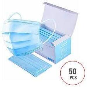 DESCRIPTION: (6) BOXES OF (50) DISPOSABLE FACE MASKS INFORMATION: SERGICAL BLUE RETAIL$: $8.99 PER BOX SIZE: SINGLE USE ONLY QTY: 6