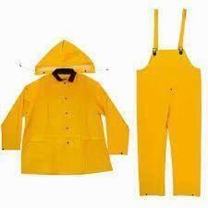 DESCRIPTION: (3) 3 PIECE RAIN SUIT BRAND/MODEL: COMFI-WEAR INFORMATION: YELLOW RETAIL$: $12.99 EA SIZE: 5XL QTY: 3