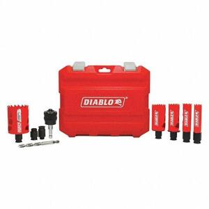 DESCRIPTION: (1) HOLE SAW SET BRAND/MODEL: DIABLO #DHS09SGP INFORMATION: RED RETAIL$: $69.88 TOTAL SIZE: 9 PIECES QTY: 1