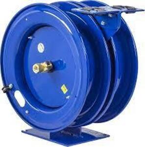 DESCRIPTION: (1) AIR SPRING REEL BRAND/MODEL: COXREELS #C-L350L-5012L-X INFORMATION: BLUE RETAIL$: $689.10 EA SIZE: 3/8" X 50' AIR, 12 X 50' CORD QTY: