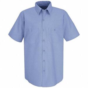 DESCRIPTION: (5) SHORT SLEEVE WORK SHIRT BRAND/MODEL: RED KAP #14W281 INFORMATION: LIGHT BLUE RETAIL$: $27.12 EA SIZE: 16-1/2-34 QTY: 5