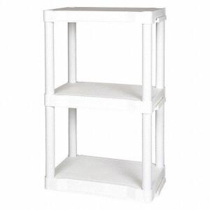 DESCRIPTION: (1) PLASTIC SHELVING BRAND/MODEL: PLANO MOLDING #54XT41 RETAIL$: $308.88 EA SIZE: 20 in x 12 in, 32 in Overall Hat, 3 Shelves QTY: 1