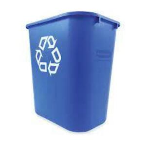 DESCRIPTION: (1) DESK RECYCLING CAN BRAND/MODEL: TOUGH GUY INFORMATION: BLUE RETAIL$: $16.00 EA SIZE: 10 GAL QTY: 1