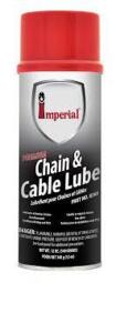 DESCRIPTION: (6) CHAIN AND CABLE LUBE BRAND/MODEL: IMPERIAL RETAIL$: $15.25 EA SIZE: 12 OZ QTY: 6