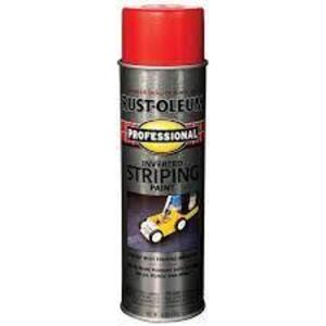 DESCRIPTION: (6) INVERTED STRIPING PAINT BRAND/MODEL: RUST-OLEUM INFORMATION: RED RETAIL$: $10.48 EA SIZE: 18 OZ QTY: 6