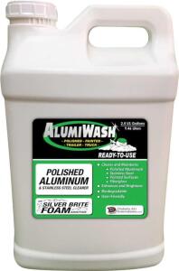 DESCRIPTION: (1) POLISHED ALUMINUM STAINLESS STEEL CLEANER BRAND/MODEL: ALUMIWASH RETAIL$: $50.00 EA SIZE: 2.5 GALLON QTY: 1