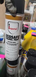 DESCRIPTION: (6) ECOSAFE GLOSS SPRAY PAINT BRAND/MODEL: IMPERIAL #85096 INFORMATION: TAN RETAIL$: $15.87 EA SIZE: 12 OZ QTY: 6