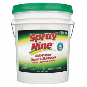 DESCRIPTION: (1) CLEANER DISINFECTANT BRAND/MODEL: SPRAY NINE #36P447 RETAIL$: 104.56 SIZE: 5 GALLON QTY: 1