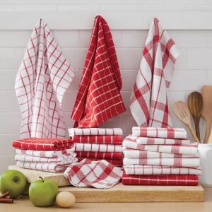 DESCRIPTION 12-Piece Kitchen Towel Set CONDITION Brand New - ADDITIONAL INFO A great value! Includes absorbent terry towels (15" x 25"), terry dishclo