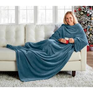 DESCRIPTION Plush Sleeved Throw - Teal CONDITION Brand New - In Box - Retail - $34.99 ADDITIONAL INFO Wonderfully cozy throw features soft, plush cut