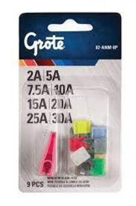 DESCRIPTION: (4) FUSE AND CIRCUIT PROTECTION ASSORTMENT KITS BRAND/MODEL: GROTE #82-ANM-8P RETAIL$: $3.93 PER PAK SIZE: 9 PIECES QTY: 4