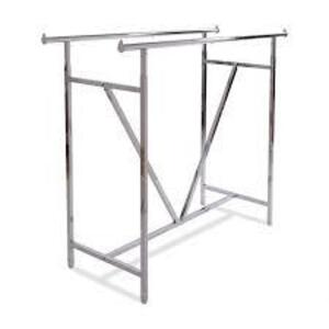 DESCRIPTION: (1) HEAVY DUTY DOUBLE BAR RACK WITH V BRACE BRAND/MODEL: ECONOCO RETAIL$: $70.50 EA SIZE: 49-70" QTY: 1