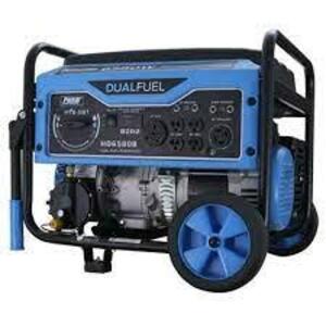 DESCRIPTION: (1) PORTABLE DUAL FUEL GENERATOR BRAND/MODEL: PULSAR #6580W RETAIL$: $851.81 EA SIZE: 6580W PEAK 5500W RATED QTY: 1