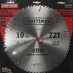 DESCRIPTION: (2) CIRCULAR SAW BLADE BRAND/MODEL: CRAFTSMAN RETAIL$: $8.00 EA SIZE: 10 IN 72T QTY: 2