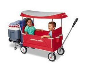 DESCRIPTION: (1) 3-IN-1 TALLGATER WAGON WITH CANOPY BRAND/MODEL: RAIDO FLYER INFORMATION: RED RETAIL$: $109.99 EA QTY: 1