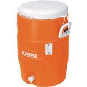 DESCRIPTION: (1) HEAVY DUTY BEVERAGE COOLER BRAND/MODEL: IGLOO INFORMATION: ORANGE RETAIL$: $30.00 EA SIZE: 5 GALLON QTY: 1