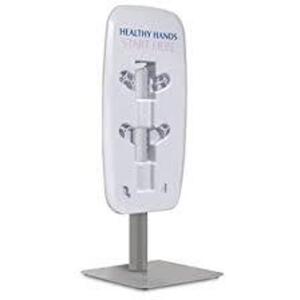 DESCRIPTION: (1) TABLE TOP DISPENSER STAND FOR HAND SANITIZER BRAND/MODEL: PURELL INFORMATION: WHITE RETAIL$: $24.00 EA QTY: 1