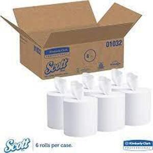 DESCRIPTION: (1) CASE OF (6) ROLLS OF CENTER PAPER TOWELS BRAND/MODEL: SCOTT #0103210 RETAIL$: $61.99 EA QTY: 1