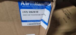 DESCRIPTION: (12) HIGH CAP PLEATED FILTER BRAND/MODEL: AIR HANDLER #59JX19 RETAIL$: $12.00 EA SIZE: 20x25x2 QTY: 12