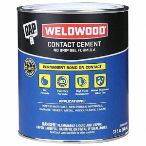 DESCRIPTION: (2) CONTACT CEMENT BRAND/MODEL: WELDWOOD #10L520 RETAIL$: $19.91 EA SIZE: 1 QT QTY: 2