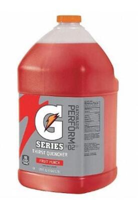 DESCRIPTION (8) GATORADE SPORT DRINK MIX BRAND/MODEL 33977 ADDITIONAL INFORMATION FRUIT PUNCH/YIELD PER UNIT: 6.0 GAL/RETAILS AT $17.17 EACH SIZE 1 GA