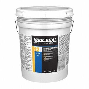 DESCRIPTION: (1) ELASTOMERIC ROOF COATING BRAND/MODEL: KOOL SEAL #36MV74 INFORMATION: WHITE RETAIL$: $217.24 EA SIZE: 5 GALLON QTY: 1